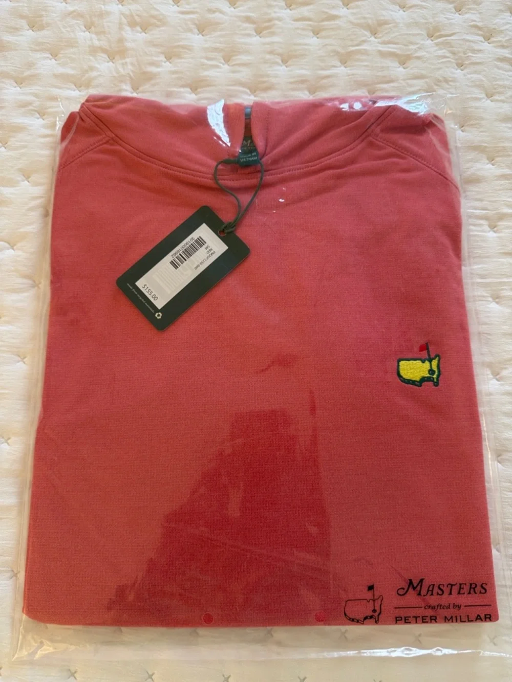 Masters 2026 Peter Millar Men’s Coral Crewneck Sweatshirt - Masters Logo - Picture 1 of 2